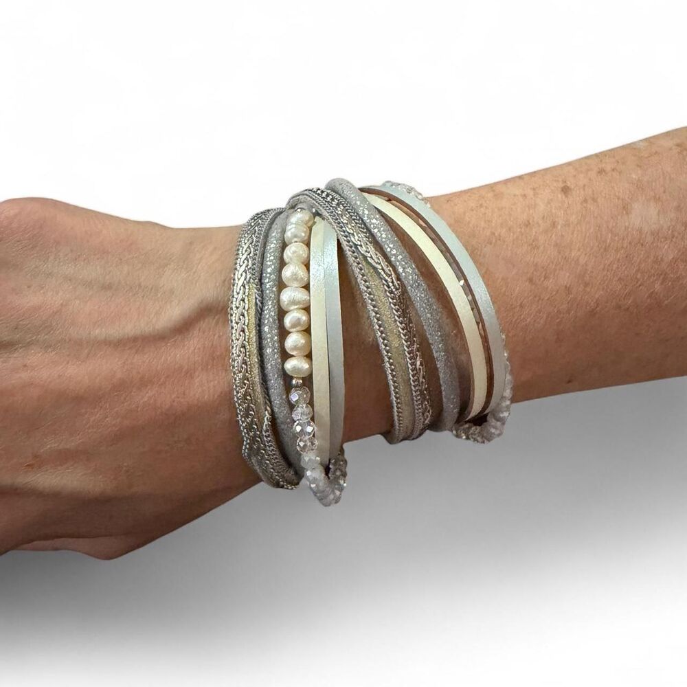 Women's Silver and Gold Wrap Bracelet